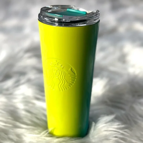 2023 Starbucks Cup Summer Yellow Blue Gradient Stainless Steel 16 oz - Picture 1 of 5